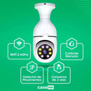 Câmara Lampada de Segurança Wifi Com Visão Noturna Interna Externa