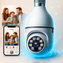 Câmara Lampada de Segurança Wifi Com Visão Noturna Interna Externa