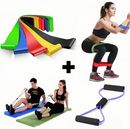 Kit 5 Elástico de Treino Mini Band + Elástico Tensão Extensor Exercício Treino Funcional Fisioterapia em Casa