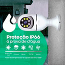 Câmara Lampada de Segurança Wifi Com Visão Noturna Interna Externa