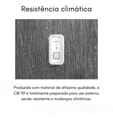 Campainha Sem Fio Externa Com Protetor Antivandalismo  Intelbras CIB 101 de Tomada Bateria 5 Anos