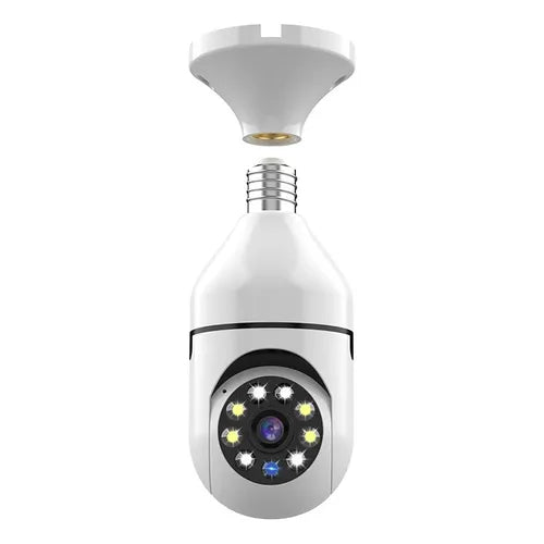 Câmara Lampada de Segurança Wifi Com Visão Noturna Interna Externa