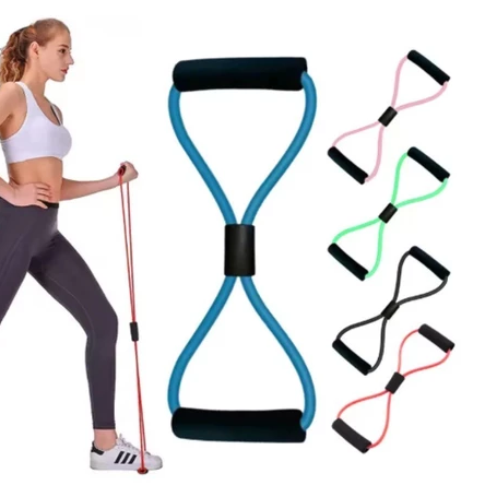 Kit 5 Elástico de Treino Mini Band + Elástico Tensão Extensor Exercício Treino Funcional Fisioterapia em Casa