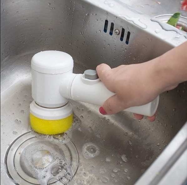 Escova de limpeza elétrica 5 em 1 multiuso sem fio para cozinha/banheiro, limpeza diária de sapatos, tapetes, superfícies em geral