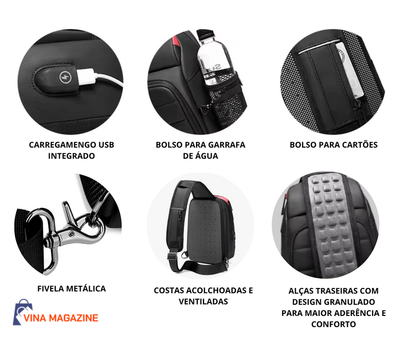 Mochila de Ombro com Alça Anatômica Mochila de Ombro com Alça Anatômica 